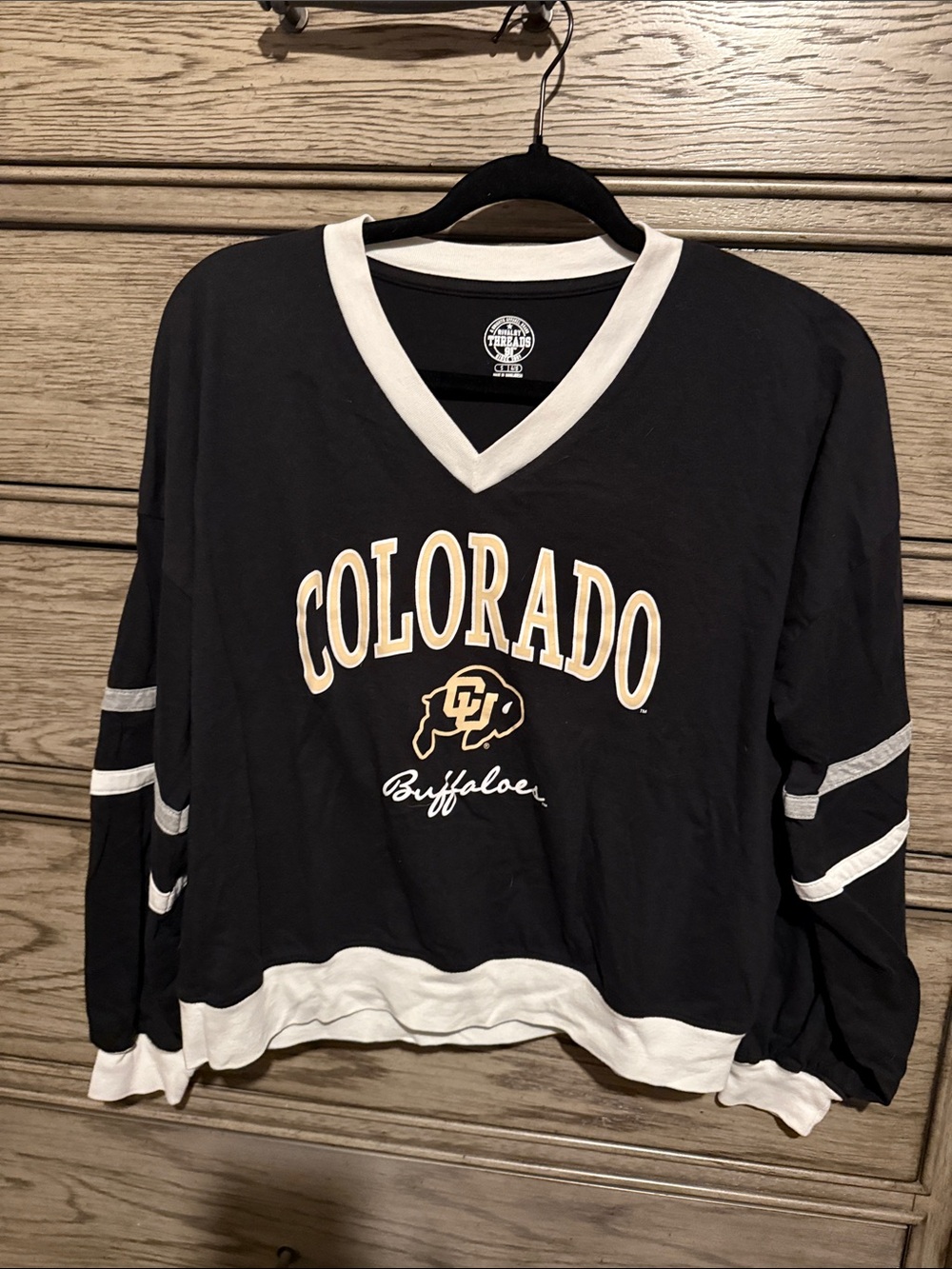 Rivalry Threads Colorado Buffaloes Black V-Neck Pullover with White Trim